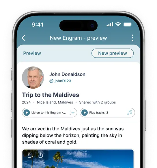 A finished Engram in preview, ready to publish