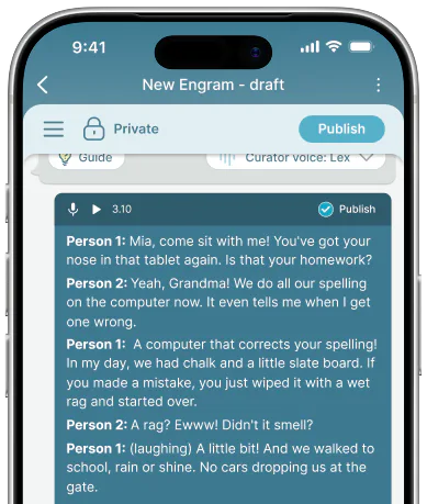 Transcribed chat
